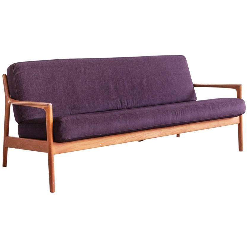 Folke Ohlsson 1960s sofa in Teak and Fabric produced in Sweden by Dux For Sale