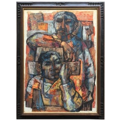 Jose Vela Zanetti Painting of Two Mexican Figures
