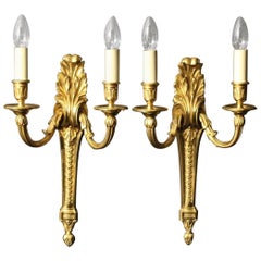 French 19th Century Pair of Bronze Antique Wall Lights