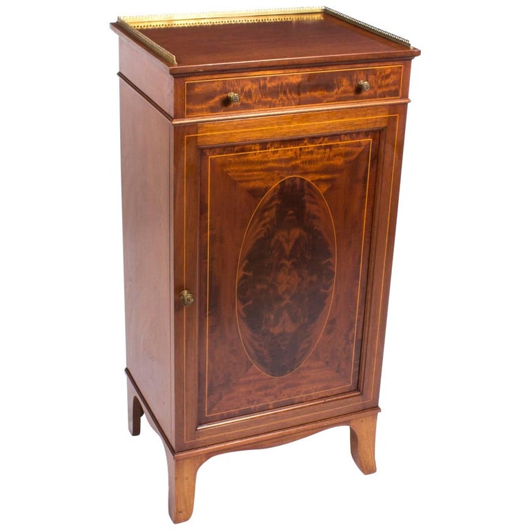 Antique Edwardian Mahogany And Inlaid Music Cabinet, Circa 1900 At Antique Edwardian Mahogany and Inlaid Music Cabinet, circa 1900 For Sale - Antique Edwardian Mahogany And Inlaid Music Cabinet, Circa 1900 At