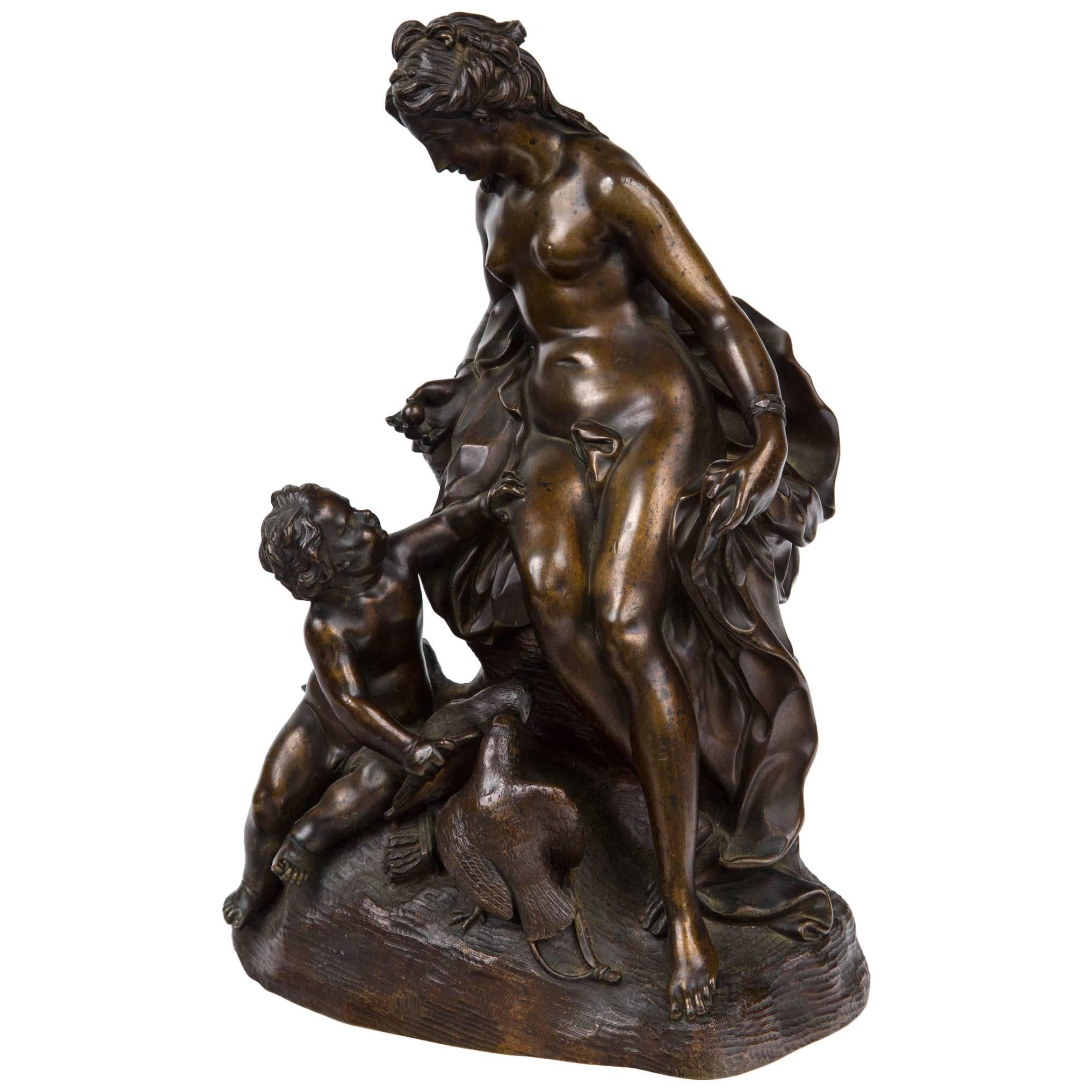 18th Century French Bronze, "Venus Educating Cupid" For Sale
