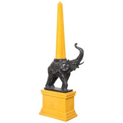 Large Elephant with Obelisk on Base