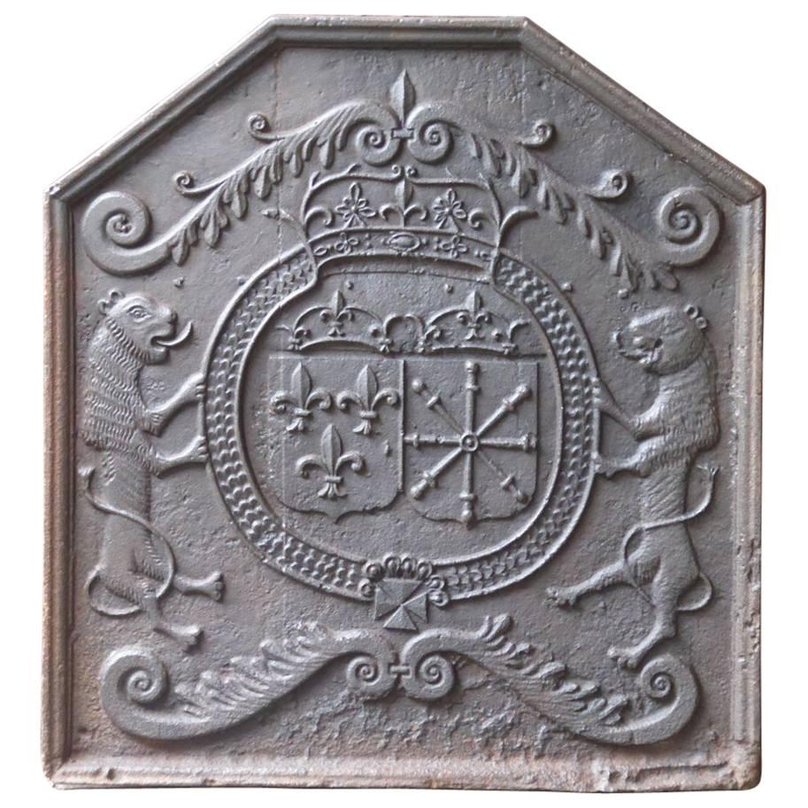 Impressive 'Arms of France and Navarre' Fireback, 17th Century