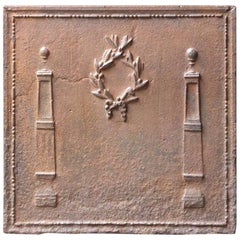 19th Century French 'Pillars with Olive Wreath' Fireback