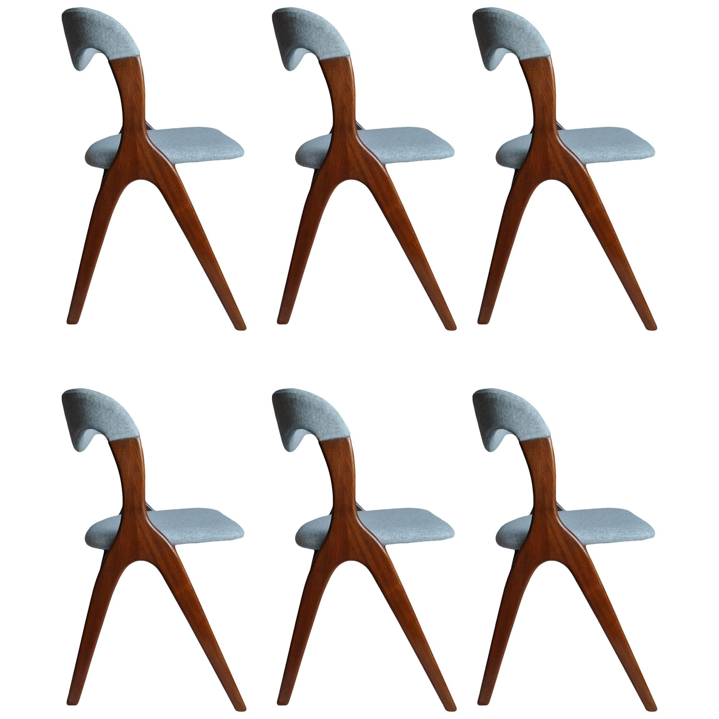 Danish Midcentury Dining Chairs, set of eight. Restored.
