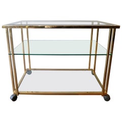 Gold-Plated Brass Bar Cart or Drinks Trolly