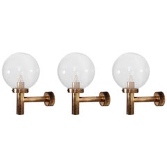 Set of Three Hans-Agne Jakobsson Wall Lamps with Large Glass Bulb