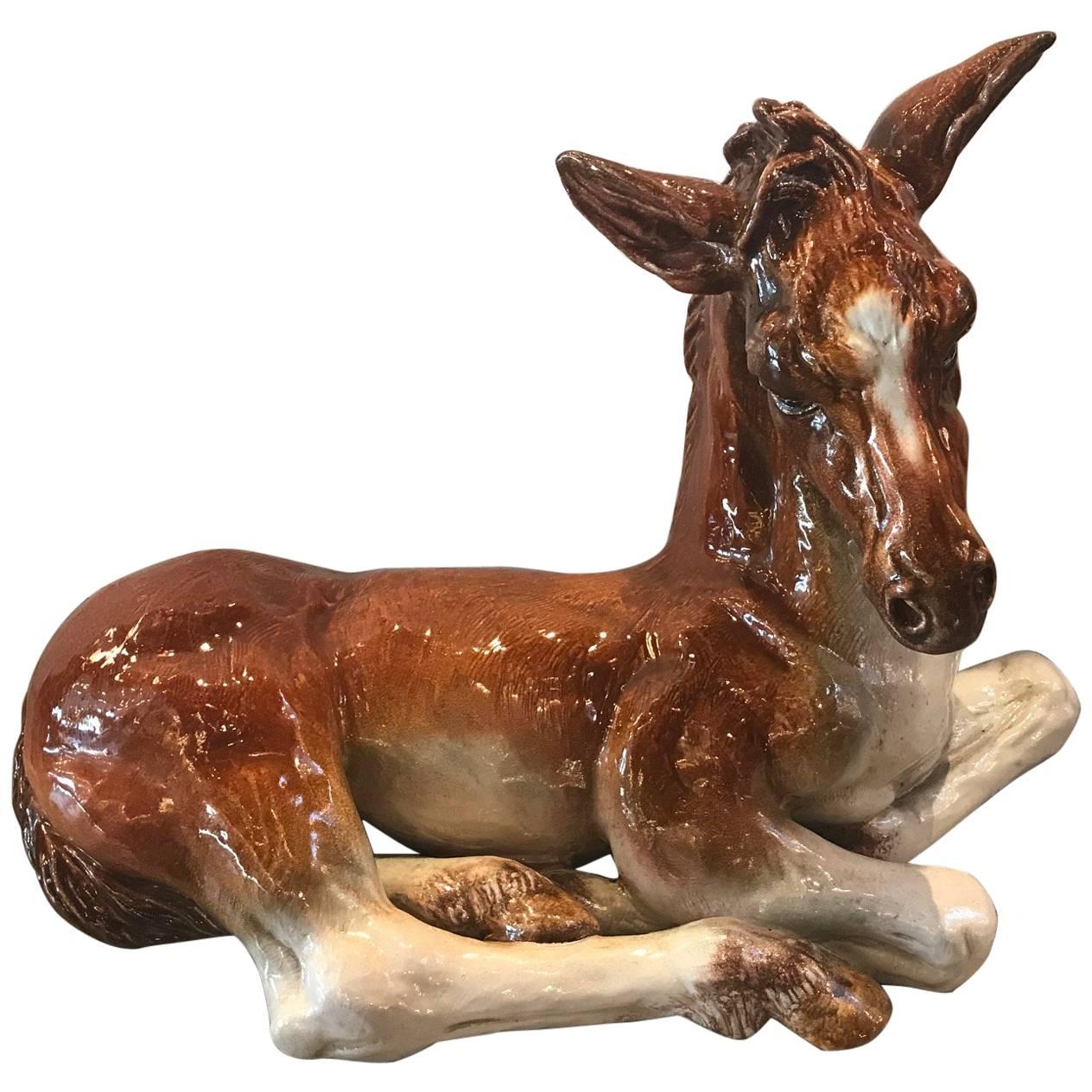 Italian Glazed Pottery Horse