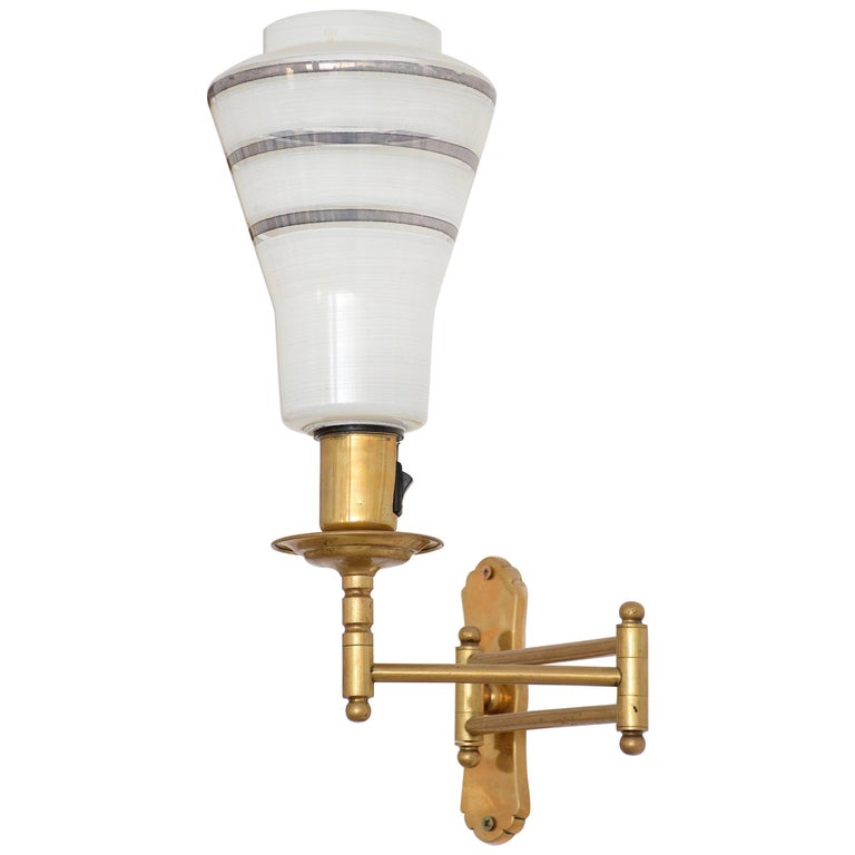 Mid-Century Adjustable Brass Wall Lamps For Sale at 1stdibs
