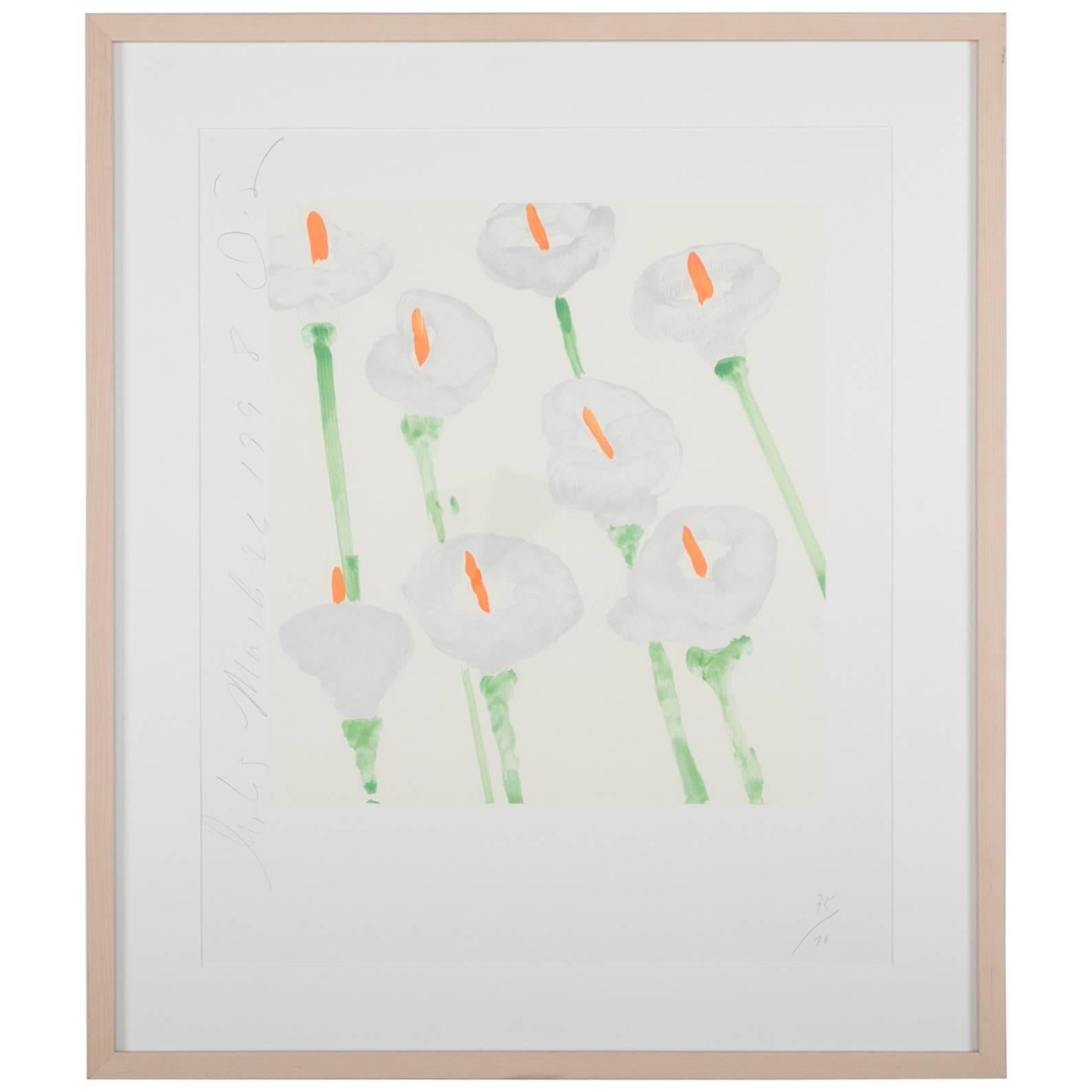 "Lilies" Signed and Dated Serigraph by Donald Sultan