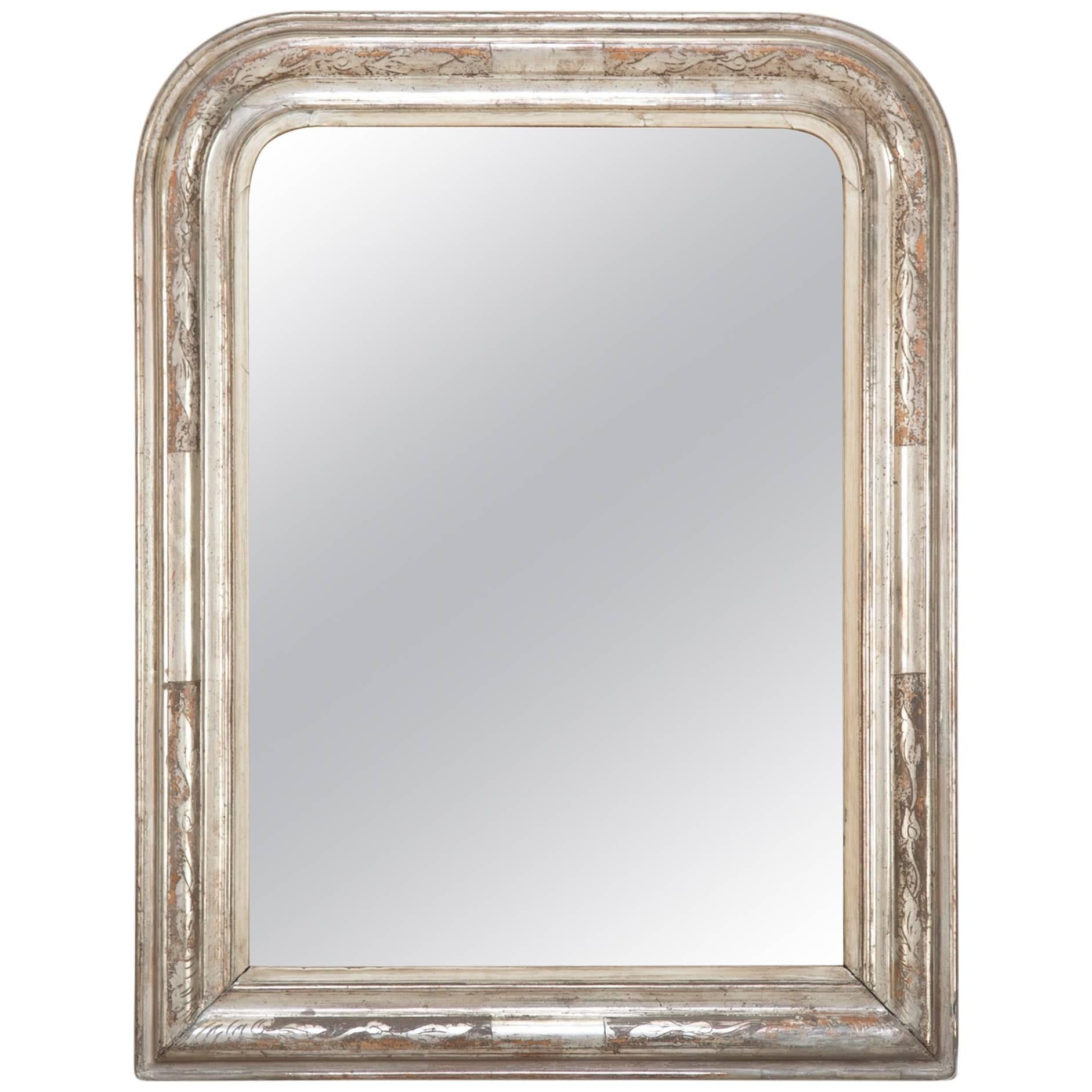 French, Louis Philippe Period Silvered Arch Top Mirror