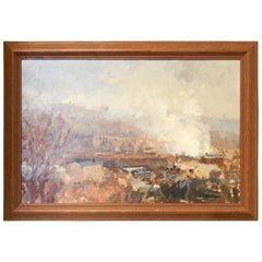 "Manayunk Valley with Smoke, " Early Painting by Stuart Shils