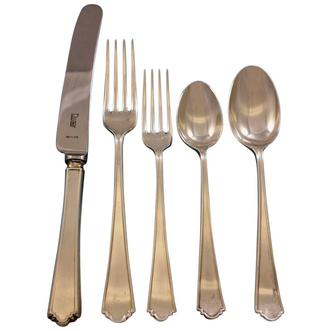 Katie by Samuel Peace English Silverplated Flatware Set for 12 Service 70 pcs