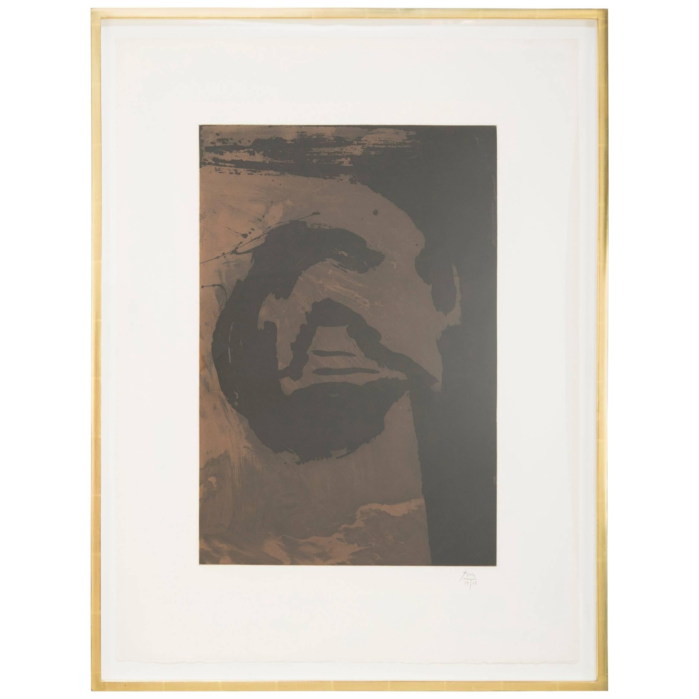"Primal Sign V Copper"  Aquatint and Etching by Robert Motherwell