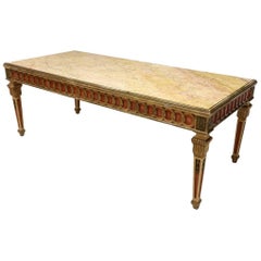 Venetian Neoclassical Style Painted Dining Table with Marble Top