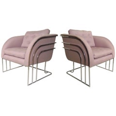 Waterfall Chrome Club Chairs by George Mergenov for Weiman/Warren Lloyd