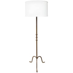 French Iron Floor Lamp with a Tripod Base