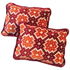 Custom Pair of Small Throw or Accent Pillows in Colorful Geometric Pattern
