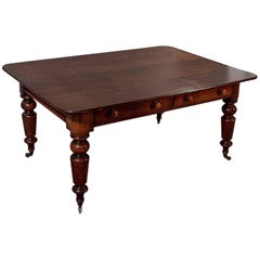 Antique Dining Kitchen Library Table Quality Mahogany, English, circa 1850