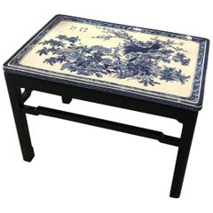Antique Extraordinary Japanese Porcelain Tile-Top Tea Table, Late Meiji Period
