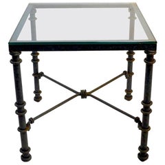 Faux Verdigris and Glass End, Side Table