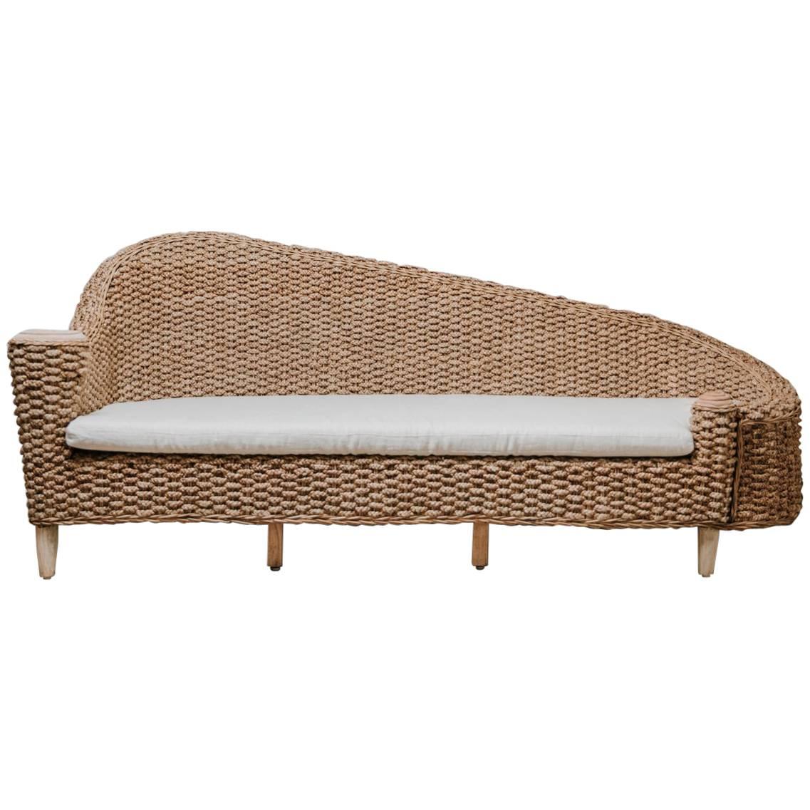 Contemporary Rope and Wood Chaise Longue