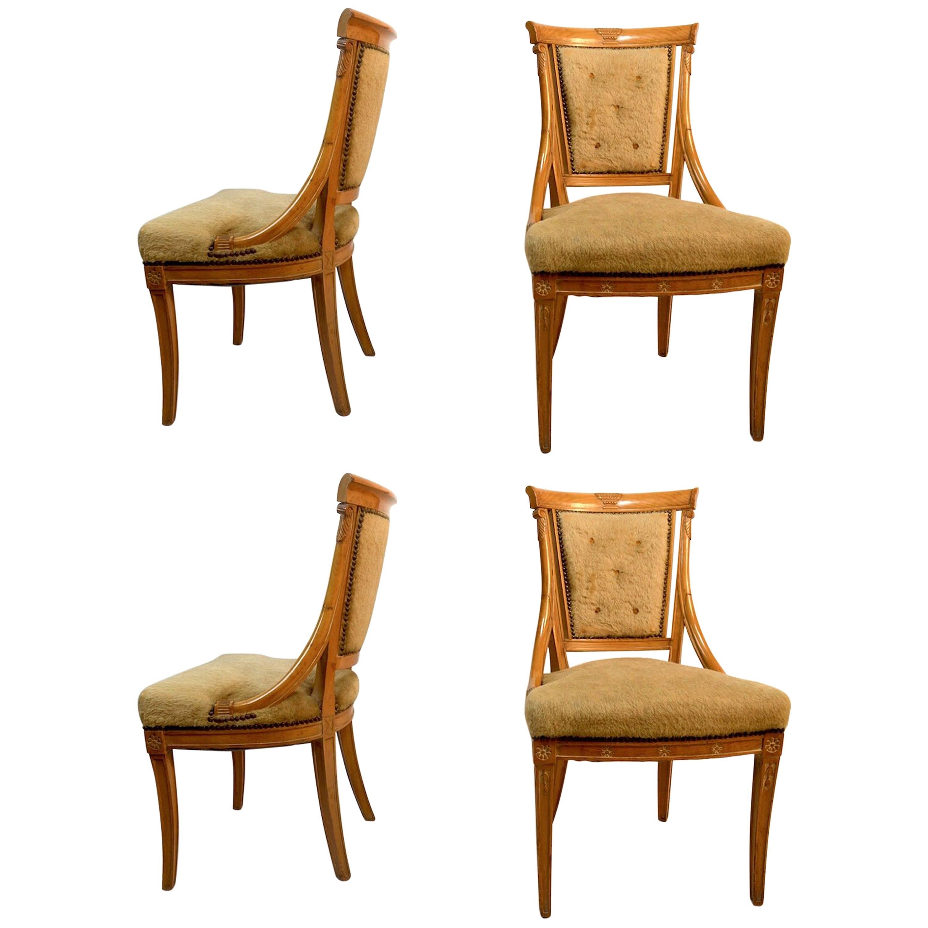 Set of Four Grosfeld House Chairs in the Hollywood Regency Style
