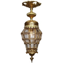 Antique French Louis XIV Style Early 20th Century Gilt Bronze "Versailles" Style Lantern