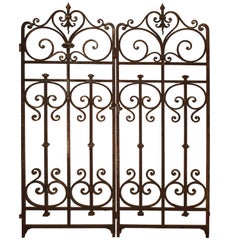 Antique Pair of Second Story Iron Gates from a Parisian Building, circa 1880