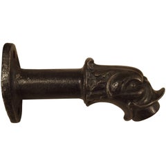 Used French Cast Iron Dolphin Fountain Spout, circa 1910