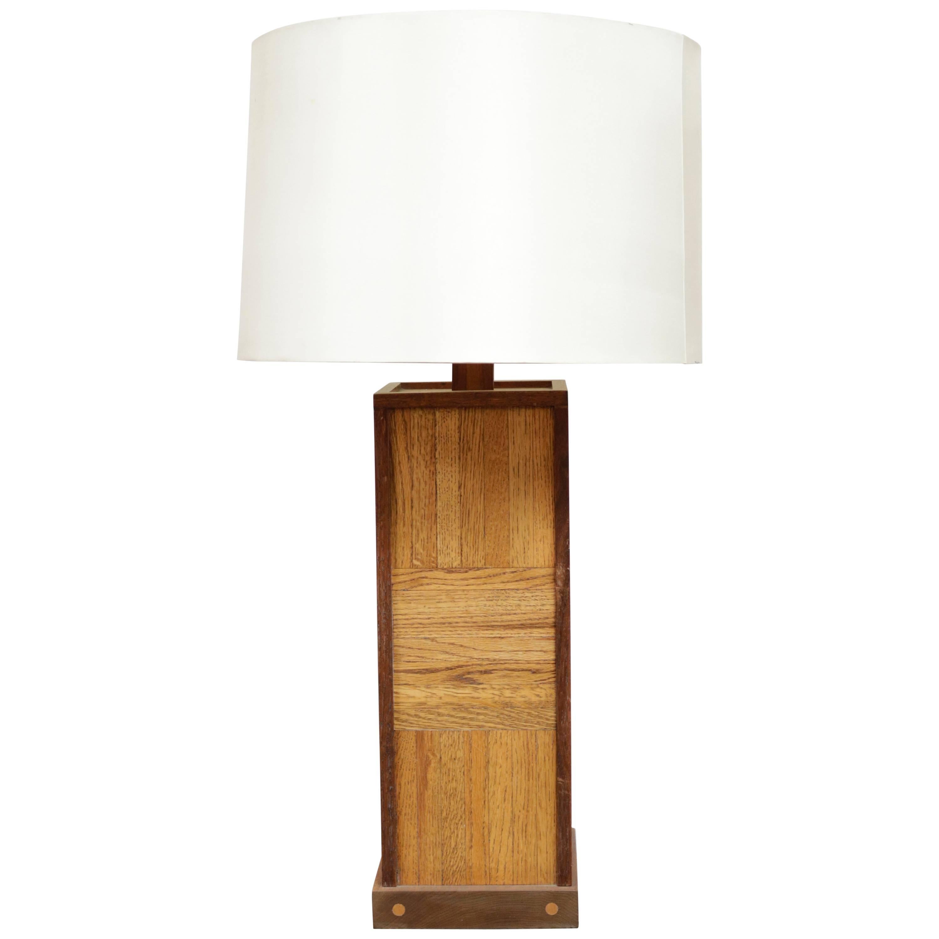 Walnut Parquet Table Lamp