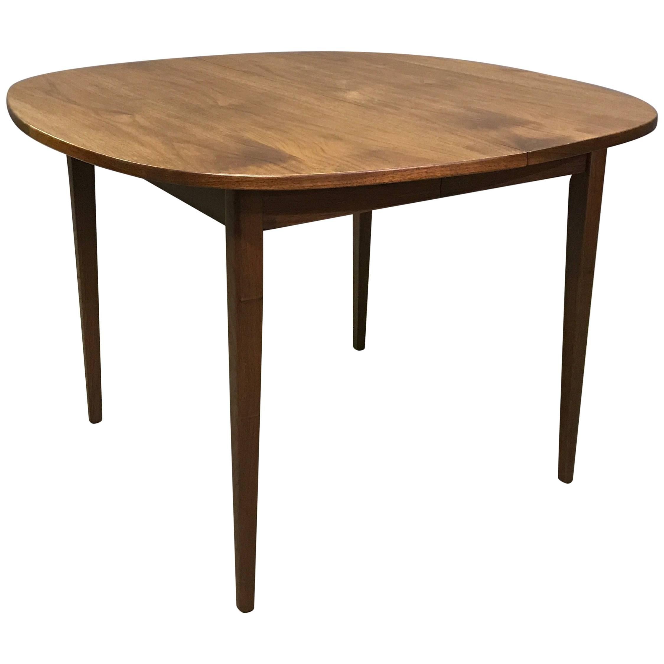 Mid-Century Modern Rounded Walnut Dining Table