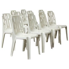 Used 1974, Pierre Paulin, Ten Very Elegant Comfortable Light White Garden Chairs