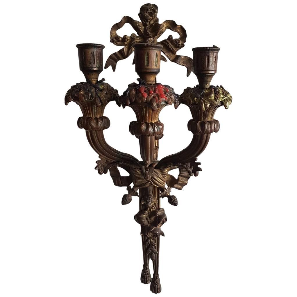 Louis Seize Style Candle Wall Applique from the Second Half of the 19th Century For Sale