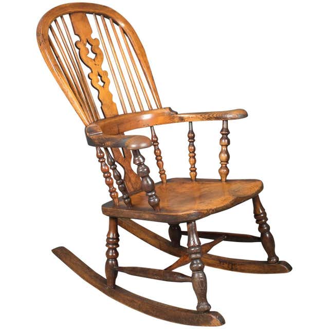 Yorkshire Rocking Chair Victorian Antique Windsor Rocking Chair, English Armchair, Yorkshire ...