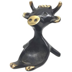 Vintage Midcentury Brass Cow Business Cards Holder by Walter Bosse - WOW deal