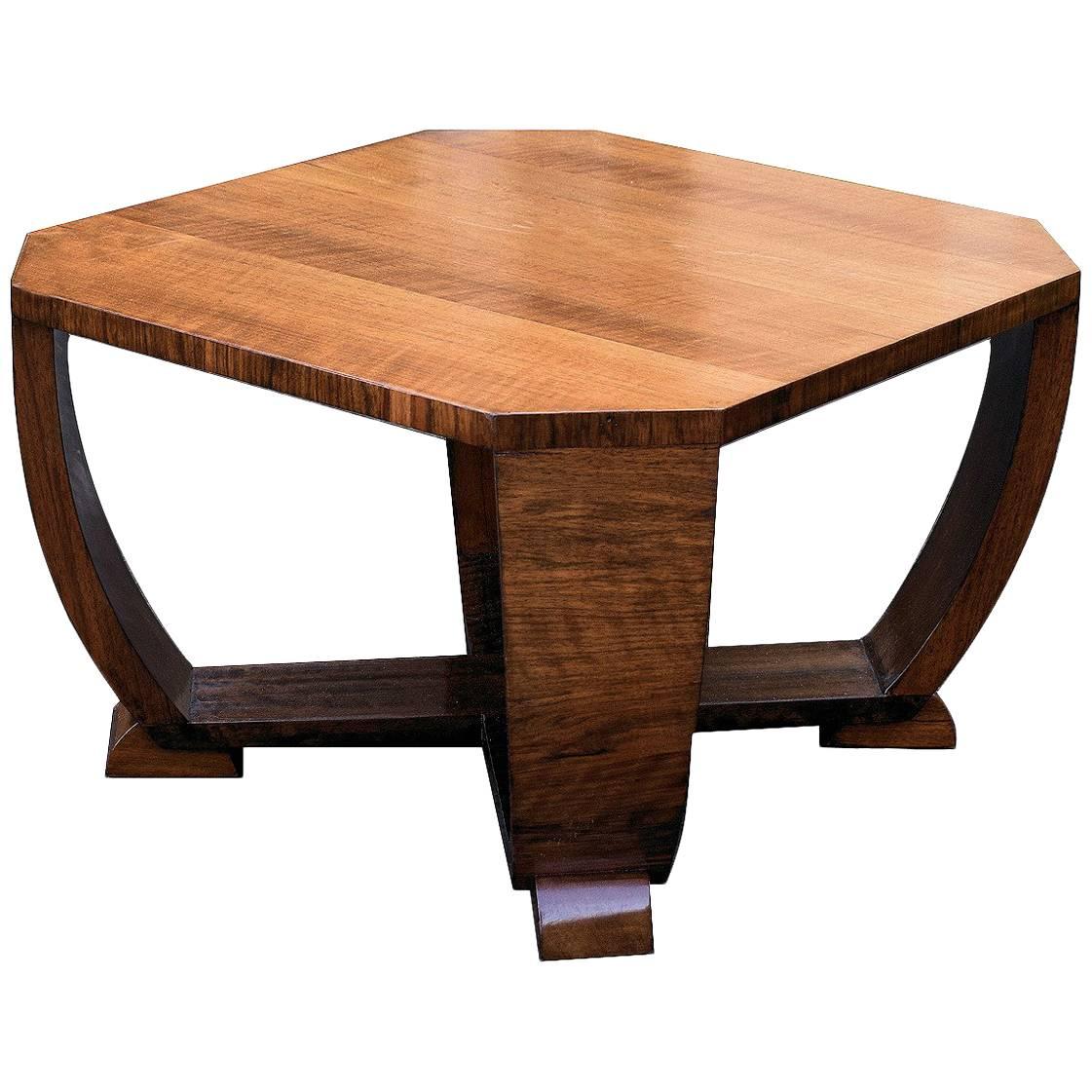 1930s English Walnut Low Occasional Table