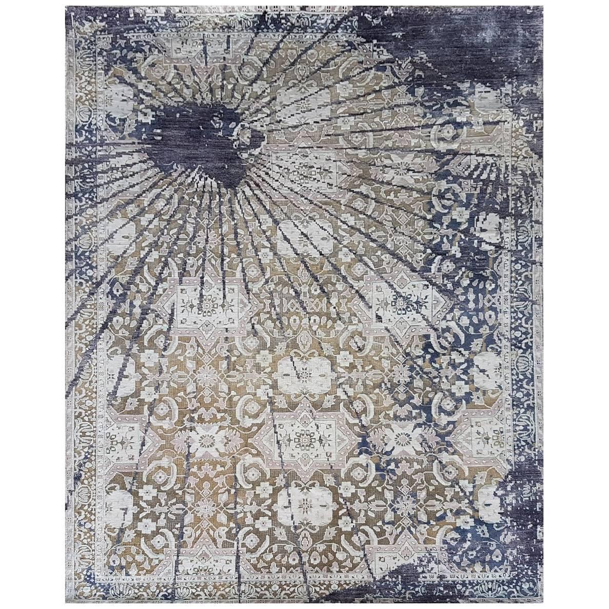 Amazing Soft Hand-Knotted Design Carpet For Sale