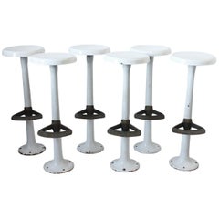 Antique Soda Fountain Porcelain Bar Stools