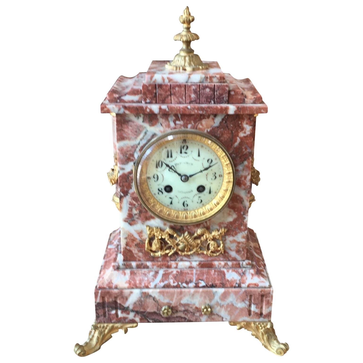 19th Century French Marble Mantelpiece Clock