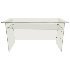 Rare Large All Glass Midcentury Desk Attributed to Gio Ponti