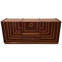 Stunning Marquetry Sideboard by Luciano Frigerio, Wood, 1970s