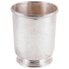 Early 20th Century Silver Plate Champagne Bucket, Engraved Crown and Monogram