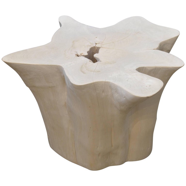 Bleached Teak Wood Side Table at 1stDibs