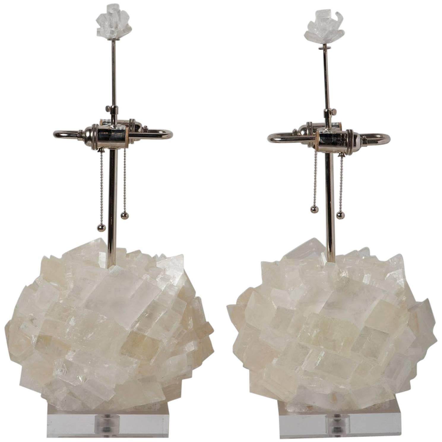Calcite Crystal Table Lamps by Kathryn McCoy