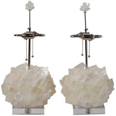 Calcite Crystal Table Lamps by Kathryn McCoy