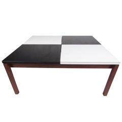 Vintage Modern Black and White Coffee Table by Lewis Butler for Knoll Associates