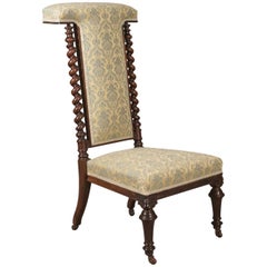 Victorian Used Chair, 19th Century Prie Dieu in Rosewood Bedroom Side Chair