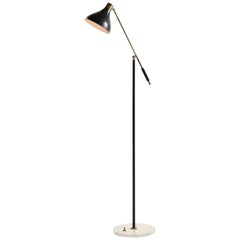 Stilux Black Metal and Brass Floor Lamp