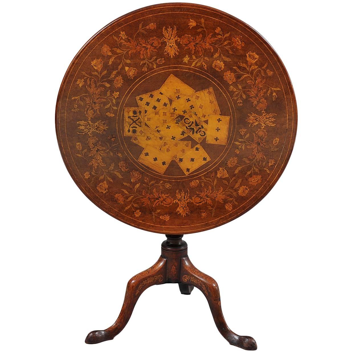 Rare Marquetry Inlaid Tea Table For Sale